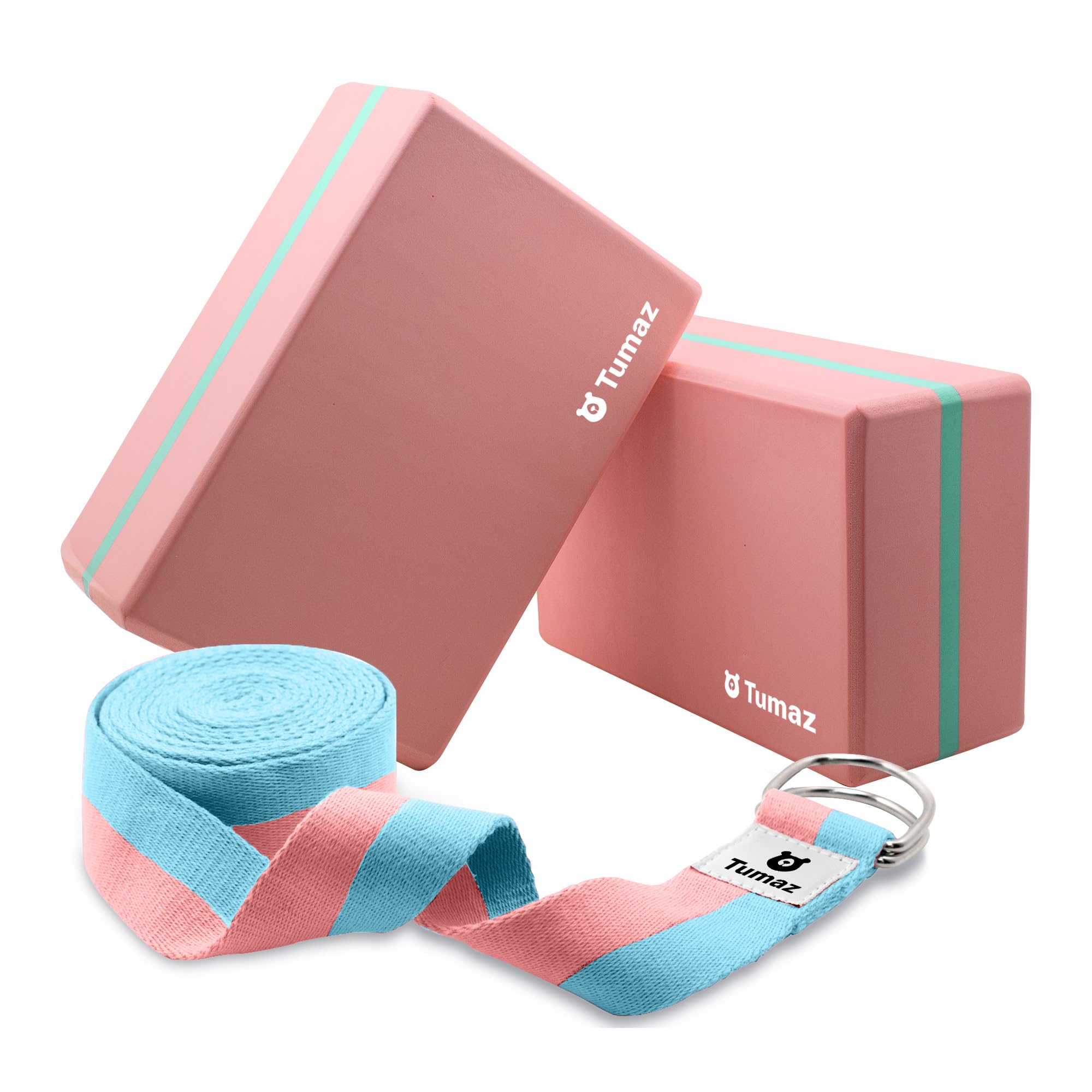 Amazon | 【Tumaz】ヨガブロックヨガベルト ポーズ補助用3点セット(高